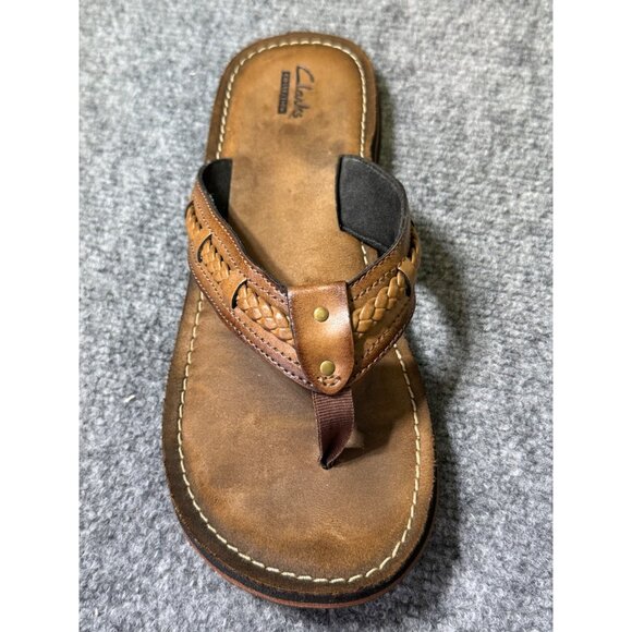 Clarks Womens Size 10 Brown Leather Flip Flops - Picture 14 of 15